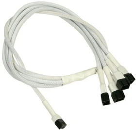 Nanoxia 3-Pin auf 4x 3-Pin Verteiler, sleeved, 60cm, weiß (NX34A60W)