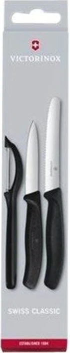 Victorinox SwissClassic Gemüsemesser-Set mit Schäler schwarz, 3-tlg.