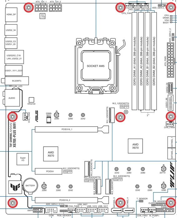 ASUS TUF Gaming X670E-Plus WIFI (AMD AM5)
