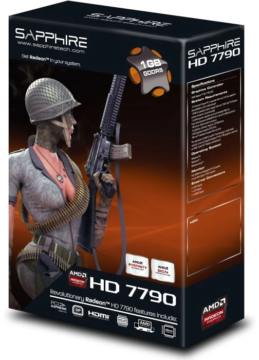 Sapphire Radeon HD 7790, 1GB GDDR5, 2x DVI, HDMI, DP, lite retail