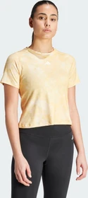 adidas Train Essentials AOP Flower Tie-Dye Funktionsshirt kurzarm crystal sand/semi spark (Damen)