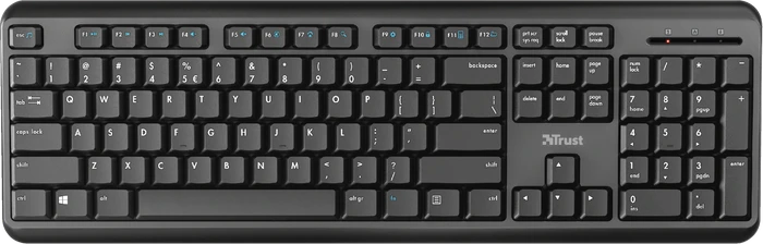 Trust TK-350 Silent Wireless Keyboard, schwarz, USB, DE