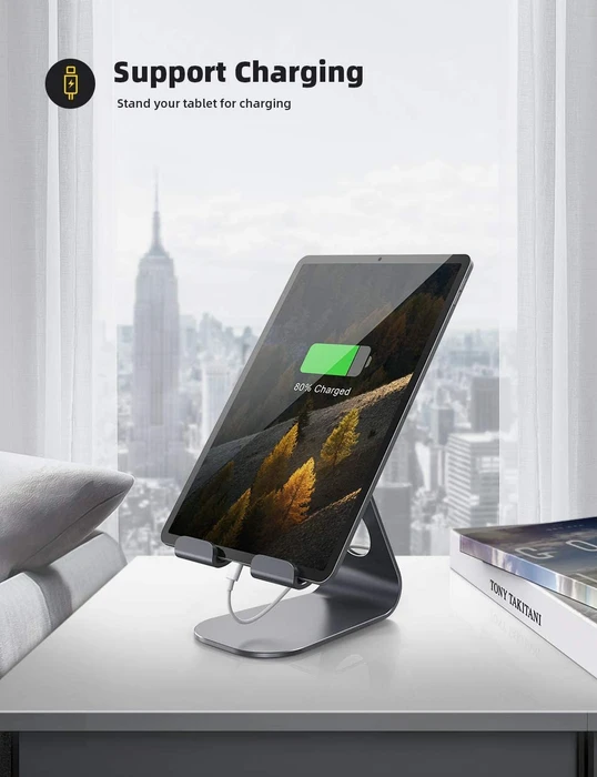 Lamicall Tablet Stand S, Aluminium Tablet- und Smartphone-Ständer, Tablet-Stand 4-13", grau, verstellbar