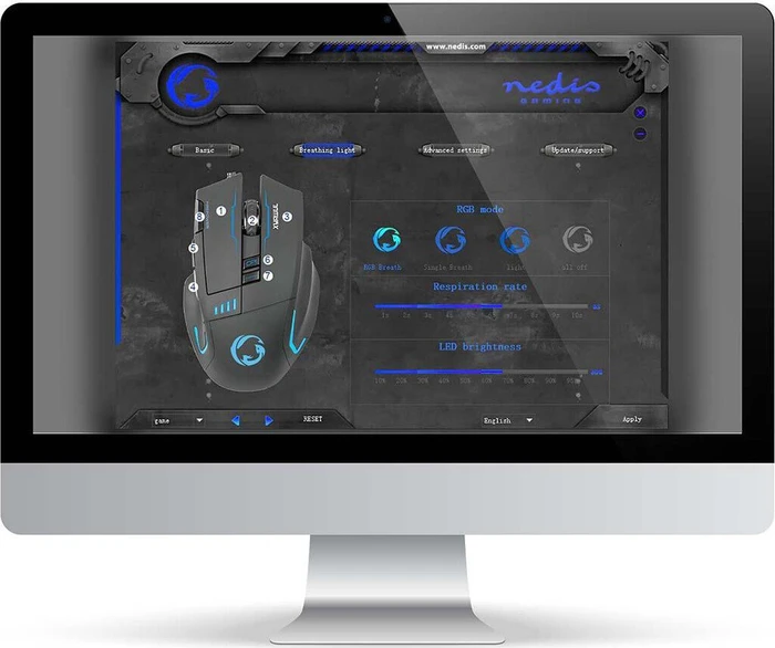 Nedis Xyawul Gaming Mouse, schwarz, USB