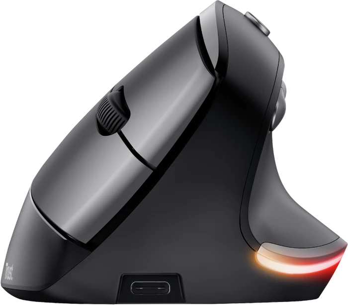 Trust Bayo Wireless Rechargeable Ergonomic Mouse schwarz/grau, ECO zertifiziert, USB