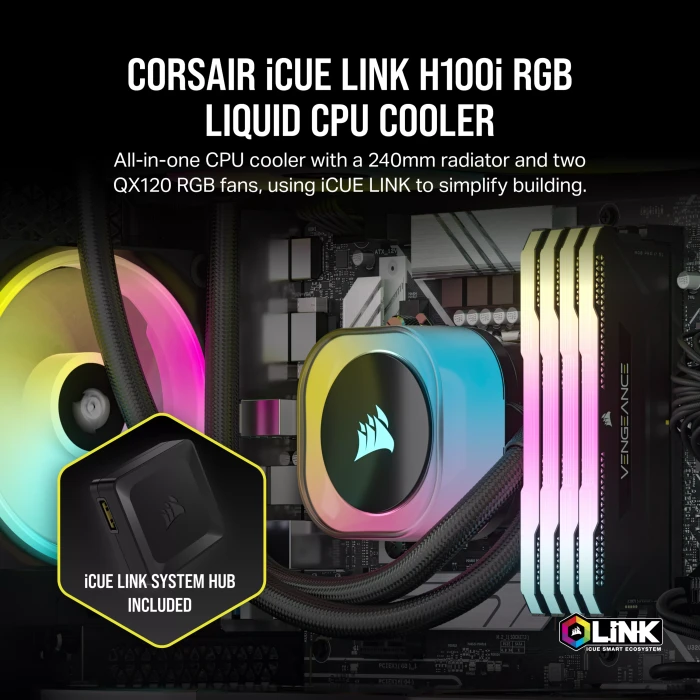 Corsair iCUE LINK H100i RGB, schwarz