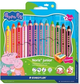 Staedtler Noris Junior 140 Peppa Pig Multifunktionsstift sortiert, Anspitzer, 13er-Set