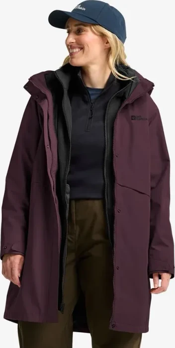 Jack Wolfskin Baylight 3in1 Funktionsmantel amaranth (Damen)