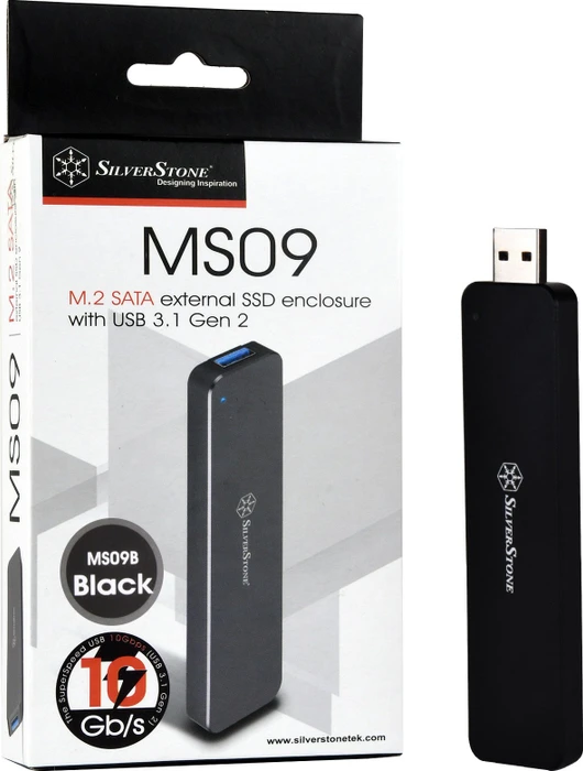 SilverStone MS09B, M.2 SSD, USB-A 3.1
