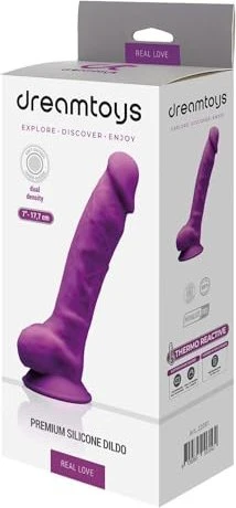 Dream Toys Real Love Dildo with Balls 17cm violett
