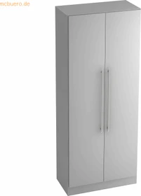 Hammerbacher Garderoben-Schrank 5OH V7200, Relinggriff, grau/grau, Schrankwand
