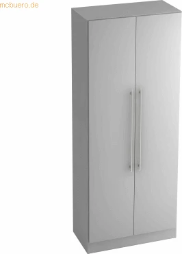 Hammerbacher Garderoben-Schrank 5OH V7200, Relinggriff, grau/grau, Schrankwand