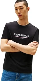 Tommy Hilfiger Roundneck Logo T-Shirt kurzarm schwarz (Herren)