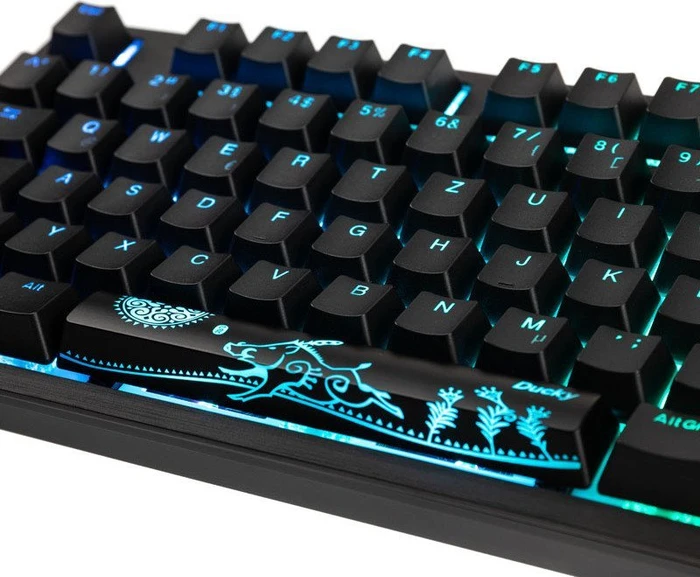 Ducky Shine 7 PBT, LEDs RGB, schwarz, MX RGB RED, USB, DE