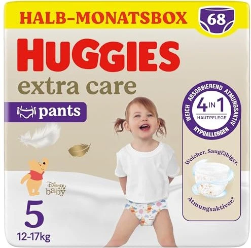 Huggies Extra Care Gr.5 Einwegwindel, 12-17kg, 68 Stück (2x 34 Stück)