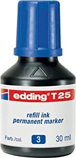 edding T25 Permanentmarker Tintenflasche blau, 30ml