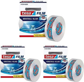 tesa tesafilm 57330 Faltschachtel kristall-klar, Klebeband, 19mm/33m, 1 Stück