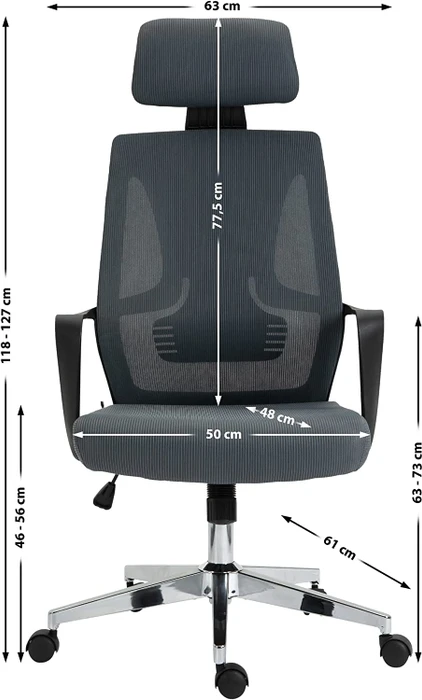 CLP Kanab Ergonomic Bürostuhl, grau