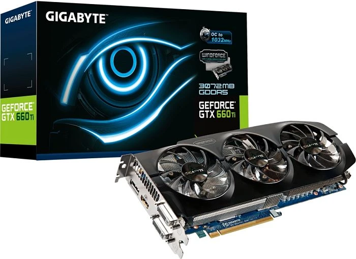 GIGABYTE GeForce GTX 660 Ti Windforce 3X OC, 3GB GDDR5, 2x DVI, HDMI, DP
