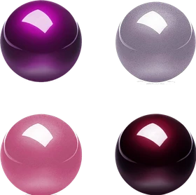 Perixx PERIPRO-303X4A 34mm für Perimice und Logitech M570, Ersatz-Trackball, lavendel/rosa/rot/violett, 4er-Set