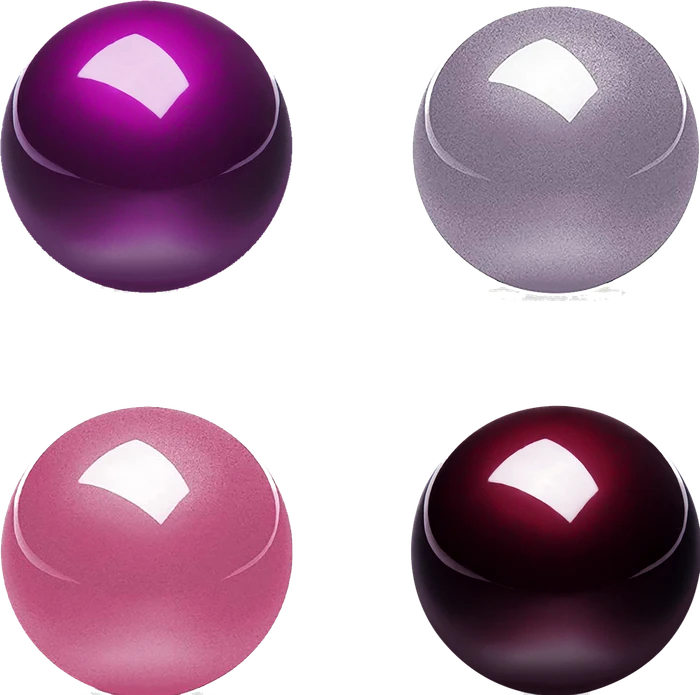 Perixx PERIPRO-303X4A 34mm für Perimice und Logitech M570, Ersatz-Trackball, lavendel/rosa/rot/violett, 4er-Set