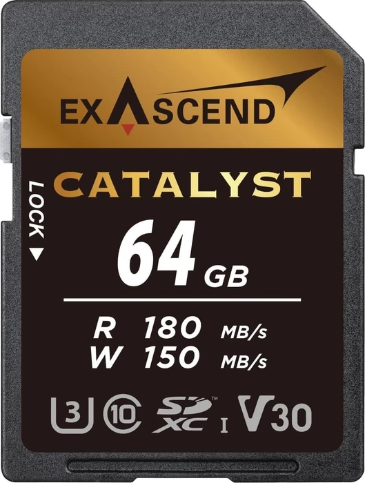 Exascend Catalyst R180/W150 64GB, UHS-I U3, Class 10