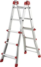 Hailo MTL Alu 4-tlg. Teleskop-Mehrzweckleiter, 4x 3 Stufen