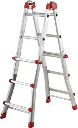 Hailo MTL Alu 4-tlg. Teleskop-Mehrzweckleiter, 4x 3 Stufen