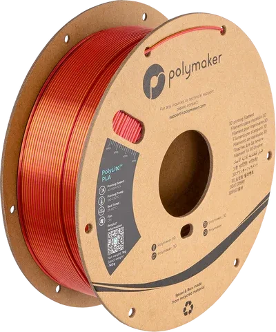 Polymaker PolyLite Silk PLA, Sunset Gold-Red, Spule, 1.75mm, 1.00kg