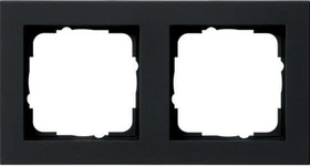 Gira E2 Abdeckrahmen 2fach, schwarz matt