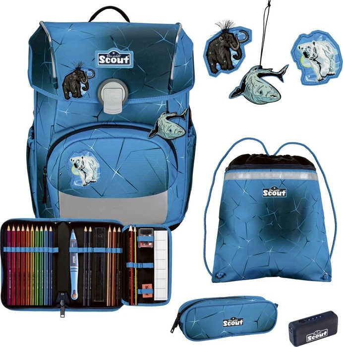Scout Neo Safety Light Polar Blue Schultaschen-Set, 4-tlg.
