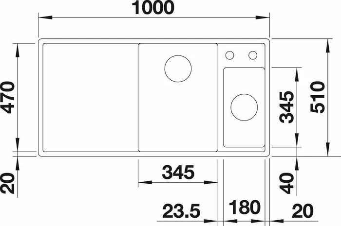 Blanco Axia III 6 S InFino Becken links mit Ablauffernbedienung anthrazit inkl. Holzschneidebrett