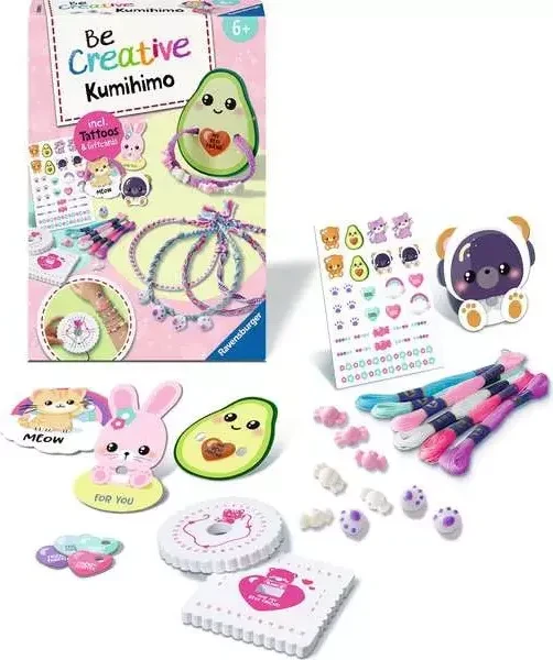 Ravensburger Be Creative Freundschaftsbändchen Kumihimo & Tattoos Kawaii