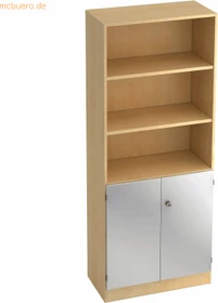 Hammerbacher Schrank 5OH V6770, Streifengriff, ahorn/silber, Aufbewahrungskombination