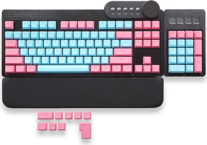 Mountain Mineral Keycap Set, Kunststoff (PBT) Double-Shot, rosa/blau, 113 Tasten (104+9), ANSI-US