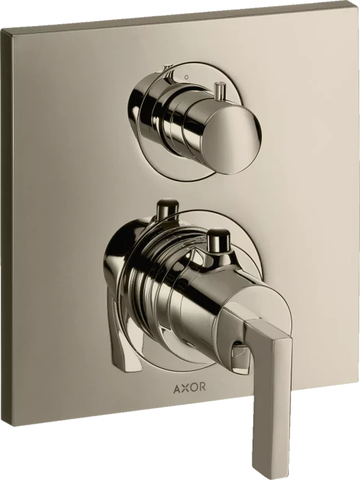 Hansgrohe Axor Citterio Thermostat mit Absperrventil und Hebelgriff polished nickel