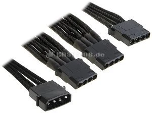 BitFenix Alchemy 4-Pin Molex auf 3x 4-Pin Molex 55cm, sleeved schwarz
