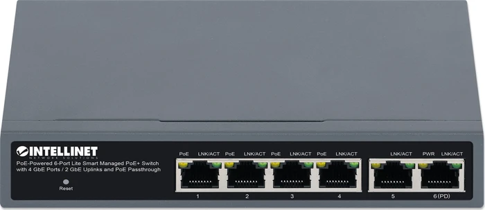 Intellinet Desktop Gigabit Smart Switch, 6x RJ-45, 60W PoE+