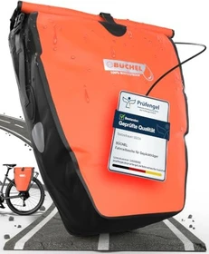 Büchel Fahrrad Gepäcktasche schwarz/rot