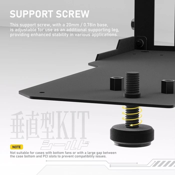 EZDIY-FAB Shield, Vertical GPU Mount, Riser Card Cable, mit vertikaler Grafikkarten-Halterung, gewinkelt, PCIe 4.0, 115mm, schwarz