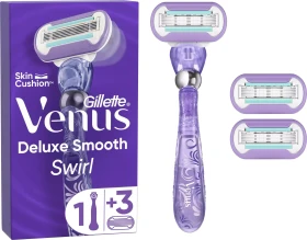 Gillette Venus Deluxe Smooth Swirl Rasierer + 3 Wechselklingen