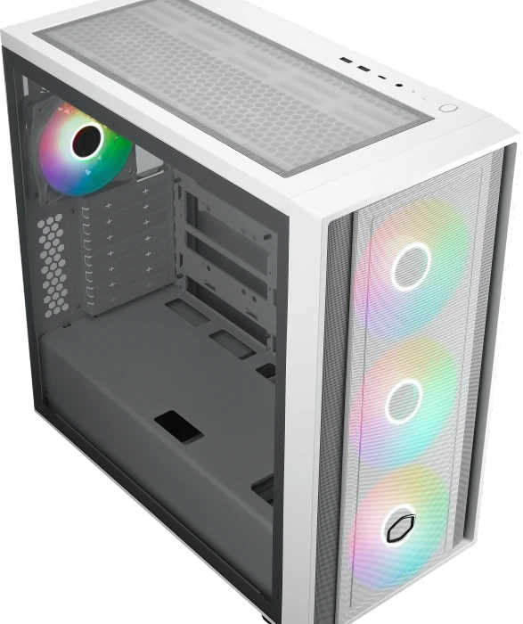Cooler Master MasterBox 600, weiß, Glasfenster