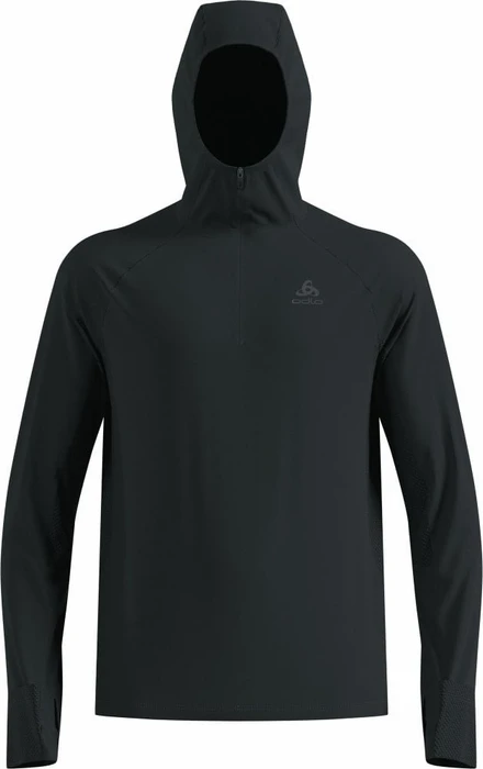 Odlo X-Alp Trail Half Zip Hooded Laufshirt langarm schwarz (Herren)