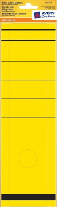 Avery-Zweckform Ordneretiketten Sonderformat, 297x61mm, gelb, 10 Blatt (10 Etiketten)