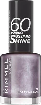Rimmel 60 Seconds Super Shine Nagellack 811 Hot Metal Love, 8ml