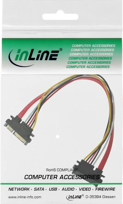 InLine SATA+Strom Verlängerung intern Stecker auf Buchse, 0.3m