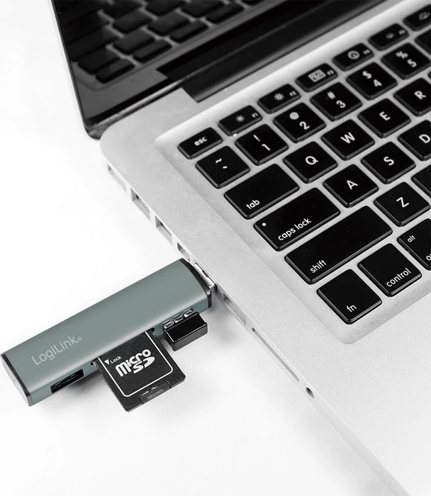 LogiLink USB 3.2 Gen 2 2-Port Hub with Card Reader, USB-A 3.1 [Stecker]