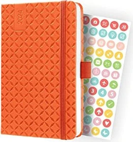 Sigel Jolie Wochenkalender 2024, A6, Hardcover, orange, 87 Blatt