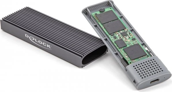 DeLOCK Externes Gehäuse für M.2 NVMe/SATA SSD, USB-C