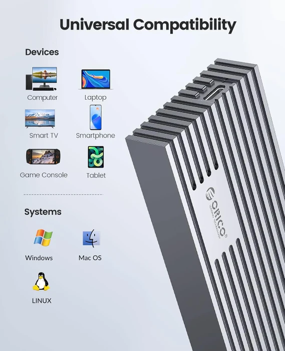 Orico 40Gbps USB4 NVMe Enclosure, grau, USB4